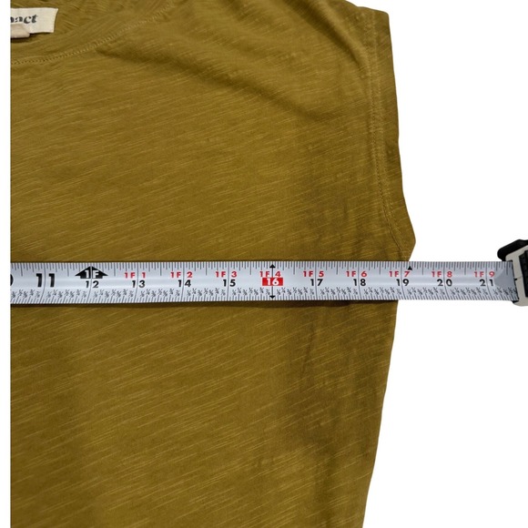 Pact Organic Cotton Dress Mustard Ruched Side Casual Sustainable, Size M - Picture 5 of 6